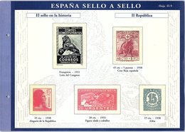 SPAÑA SELLO A SELLO. COLECCIÓN LIMITADA Y NUMERADA. Hoja H-9 EL SELLO EN LA HISTORIA - Proeven & Herdrukken