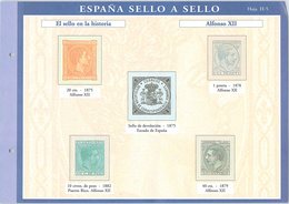 SPAÑA SELLO A SELLO. COLECCIÓN LIMITADA Y NUMERADA. Hoja H-5 EL SELLO EN LA HISTORIA - Proeven & Herdrukken