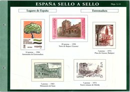 SPAÑA SELLO A SELLO. COLECCIÓN LIMITADA Y NUMERADA. Hoja L-11  LUGARES DE ESPANA EXREMADURA - Proofs & Reprints