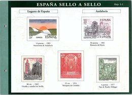 SPAÑA SELLO A SELLO. COLECCIÓN LIMITADA Y NUMERADA. Hoja L-1  LUGARES DE ESPANA ANDALUCIA - Prove & Ristampe