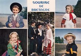 Cp , ENFANTS En Costume De PLOUGASTEL, LOCRONAN, GUISSENY - Groupes D'enfants & Familles