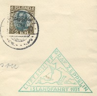 1931  Zeppelin Vol Vers Bruxelles Via Friedrichhafen  Enveloppe Pliée Trace De Charnière - Luftpost