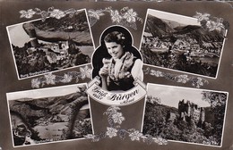 AK Gruß Aus Burgen - Mehrbildkarte Frau Mit Weinglas - Ca. 1960 (42031) - Mayen
