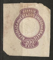 Enveloppe Fragment Bresil En Relief 200 Reis - Unused Stamps