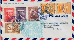 1941 , GUINEA PORTUGUESA , PAN AMERICAN AIRWAYS - PRIMER VUELO BOLAMA - TRINIDAD , LLEGADA AL DORSO - Portuguese Guinea