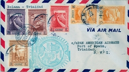 1941 , GUINEA PORTUGUESA , PAN AMERICAN AIRWAYS - PRIMER VUELO BOLAMA - TRINIDAD , LLEGADA AL DORSO - Portuguese Guinea