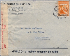 1943 LOURENÇO MARQUÉS , SOBRE COMERCIAL CIRCULADO A JOHANNESBURGO , CENSURA SUDAFRICANA - Lourenco Marques