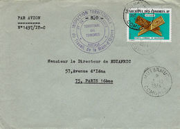 1974- Enveloppe De MUTSAMU  Affr. 35 F  Pour Paris - Storia Postale