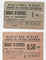 Droit D'Entrée/ Monuments Appartenant à L'Etat/ Minist. D'Etat Chargé Des Affaires Culturelles/ Vers1958-60   VPN185 - Tickets - Vouchers
