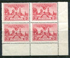 Australia 1936 Centenary Of South Australia - 2d Carmine Block Of 4 MNH (SG 161) - Nuevos