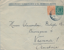 1925 , KENYA - UGANDA , SOBRE CIRCULADO ENTRE MOMBASA Y VIENA - Kenya & Oeganda