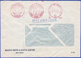 Cover + Mechanical Franchise With Advertising - BANCO PINTO & SOTTO MAYOR / Lisboa, 1967 - Franking Machines (EMA)