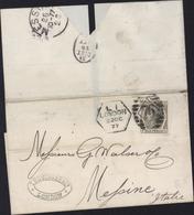 Great Britain YT 52 Victoria 6 Pence Perforé T Co Truninger Et Co Levée Exceptionnelle Pour L'Italie Arrivée Messina - Covers & Documents