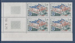 = Château Fort De Sedan 1f10 N°1686 Neuf Bloc De 4 Coin Daté 10.6.71 - 1970-1979