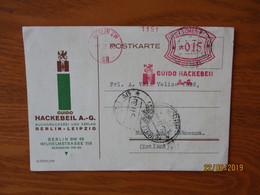 1930 FARNKING METER MARK POSTAL METER GUIDO HACKEBEIL BUCHDRUCKEREI BERLIN LEIPZIG TO ESTONIA NURTU AG   , O - Sonstige & Ohne Zuordnung