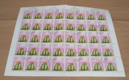 Laos 1986 / Sheet Of Stamps 40 X MiNr. 957 Used / Cacti - Melocactus Manzanus - Laos