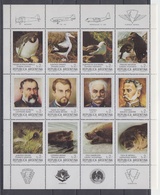 ARGENTINA 1983 ANTARCTICA BIRD PENGUIN ALBATROS SEA LEOPARD SEAL AVIATION SHEETLET - Antarctic Wildlife