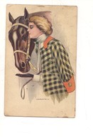 P61 ILLUSTRATORI NANNI Donnine CAVALLO 257-1 1924 VIAGGIATA - Nanni