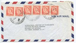 New Zealand 1956 Airmail Cover Christchurch To Ann Arbor Michigan, Scott 292 X 6 - Briefe U. Dokumente