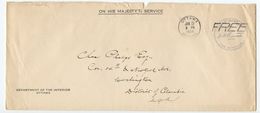 Canada 1934 Official Cover Ottawa, Ontario - Department Of The Interior - Lettres & Documents