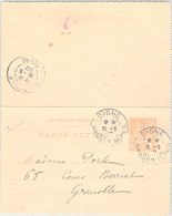 FRANCE - CARTE LETTRE DIGNE BASSES ALPES 15.5.02 POUR GRENOBLE     /1 - Tarjetas Cartas