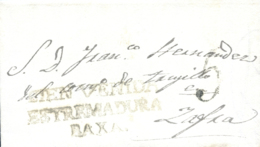 D.P. 13. 1845. Carta De Bienvenida A Zafra. Porteo 5 En Negro. - ...-1850 Prephilately