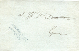 1810 (24 AGO). Carta Correos Interior De Girona. Marca "Intendant Des Finances" IX-210 De Franquicia En Azul. Firmada Po - Guerre (timbres De)