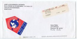 Portugal 2004 Airmail Special Delivery Cover Leca Palmeira To Dearborn Michigan, Meter - Lettres & Documents