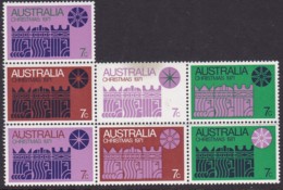 Australia 1971 Christmas Block Of 7 Sc 508 Mint Never Hinged - Mint Stamps