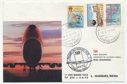 MOZAMBIQUE - Premier Vol BOEING 747B - L.Marques / Beira - 4.6.1973 - Mozambico