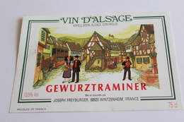Etiquette Neuve Jamais Servie Vin D Alsace  GEWURZTRAMINER  Joseph Freyburger Wintzenheim - Gewürztraminer