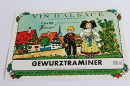 Etiquette Neuve Jamais Servie Vin D Alsace  GEWURZTRAMINER  Real Sica Bennwihr - Gewurztraminer