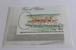 Etiquette Neuve Jamais Servie Vin D Alsace  GEWURZTRAMINER   Domaine Viticole De La Ville De Colmar - Gewürztraminer