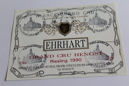 Etiquette Neuve Jamais Servie Vin D Alsace RIESLING 1990 GRAND CRU HENGST Francois Ehrhart - Riesling