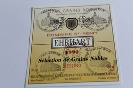 Etiquette Neuve Jamais Servie Vin D Alsace RIESLING  1990 DOMAINE ST REMY GRAINS NOBLES - Riesling