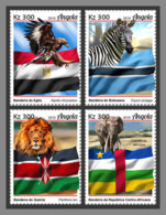 ANGOLA 2019 MNH African Flags Afrikanische Fahnen Drapeaux Africains 4v - IMPERFORATED - DH1924 - Francobolli