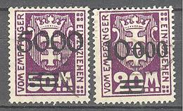 Dantzig: Yvert N° Taxe 20A/21°; Cote 1.40€ - Postage Due