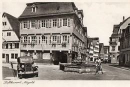 Allemagne. CPA. NAGOLD.  Luftkuvort, Fontaine, Voiture Ancienne. - Nagold