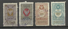 POLEN Poland Ca 1920 Stempelmarken Documentary Tax Oplata O - Revenue Stamps