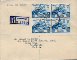 1949 , SOUTHERN RHODESIA / RHODESIA DEL SUR , CERTIFICADO BULAWAYO - SANTA CRUZ , TRÁNSITOS , LLEGADA , UNIVERSAL POSTAL - Rhodesia Del Sud (...-1964)