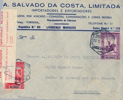 1941 LOURENÇO MARQUÉS , SOBRE COMERCIAL  , CIRCULADO A JOHANNESBURGO , BANDA DE CENSURA SUDAFRICANA - Lourenco Marques