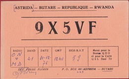 QSL Card Amateur Radio Funkkarte Astrida Butare Rwanda Afrique Africa - Radio Amateur