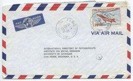 France 1956 Airmail Cover Paris To Ann Arbor MI, Scott C29 Mystère IV Jet Plane - 1927-1959 Lettres & Documents