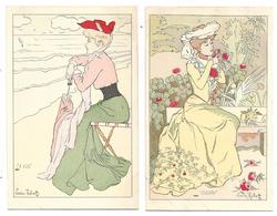 Les 5 Sens - Illustrateur LUCIEN ROBERT - Lot De 5 Cartes Postales - Robert