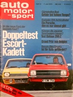 CA217 Zeitschrift Auto Motor Und Sport, Heft 12/1975, Opel Escort Und Kadett - Automobile & Transport