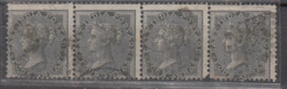 British East India Used 1856, 'Uncommon Item' 4as Black, Strip Of 4, Four Annas - 1854 Compagnia Inglese Delle Indie