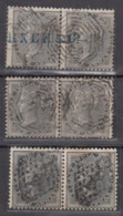 British East India Used 1856,  4as X 3 Pairs, Shades Varieties,  Four Annas - 1854 East India Company Administration
