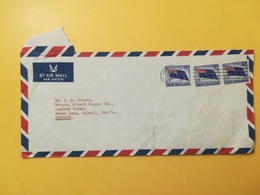 1967 BUSTA INTESTATA PAR AVION AIR MAIL NUOVA ZELANDA NEW ZEALAND BOLLO BANDIERA ANNULLO AUCKLAND - Storia Postale