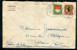 Suisse - Enveloppe De Neuchâtel Pour La France En 1924 , Affranchissement Plaisant -  Réf J44 - Marcophilie