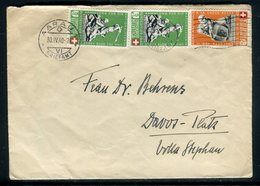 Suisse - Enveloppe De Aarau Pour Davos En 1940 , Affranchissement Plaisant -  Réf J48 - Postmark Collection